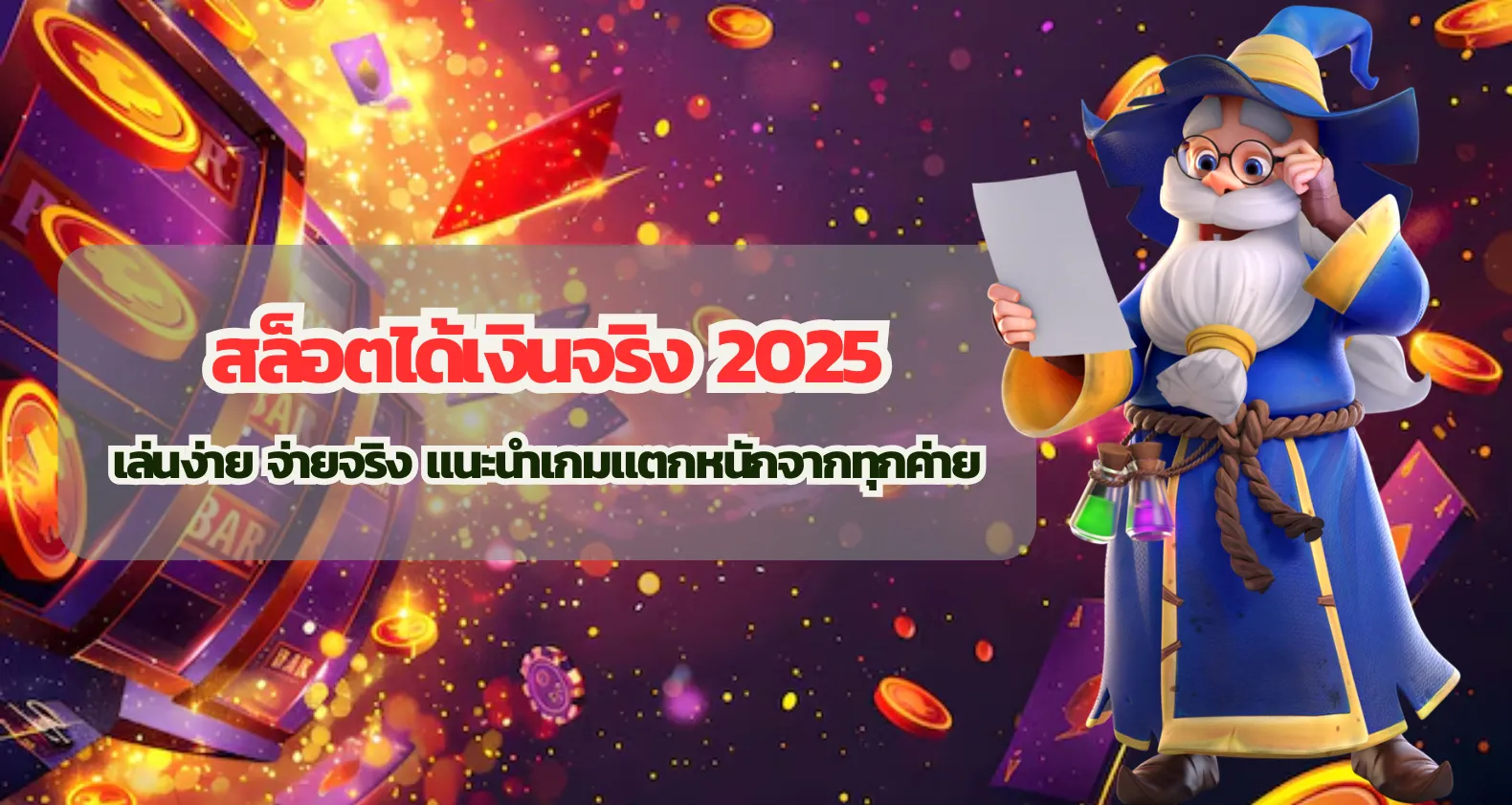 สล็อตได้เงินจริง 2025 เล่นง่าย จ่ายจริง แนะนำเกมแตกหนักจากทุกค่าย